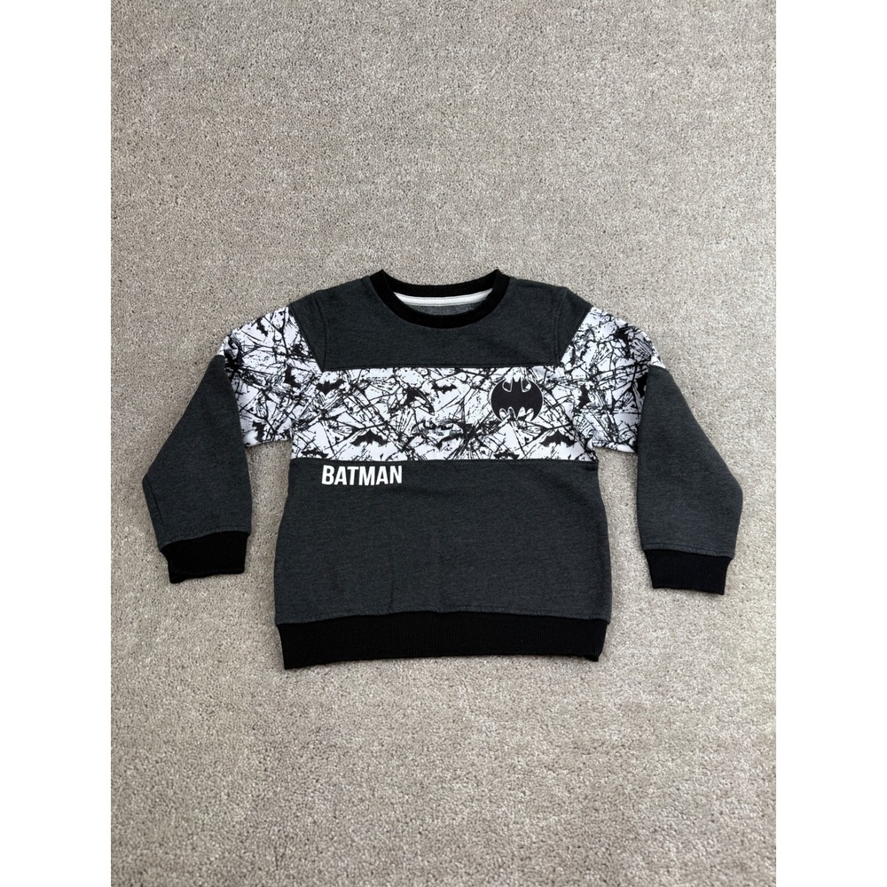 Batman Kids' Sweatshirt Gray Long Sleeve Crew Neck Graphic Pullover Top